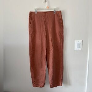 Eileen Fisher terracotta cotton hemp trousers